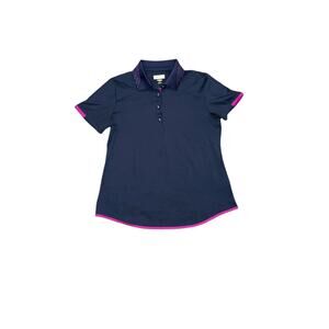 Greg Norman Women’s Play Dry Aqua Turquoise Polo Golf Shirt Size Medium